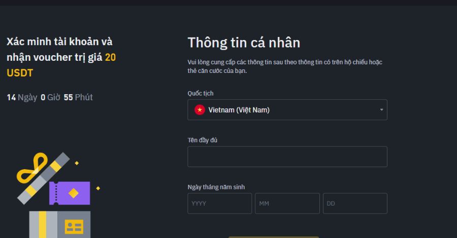 Nh?p th?ng tin cá nh?n theo yêu c?u