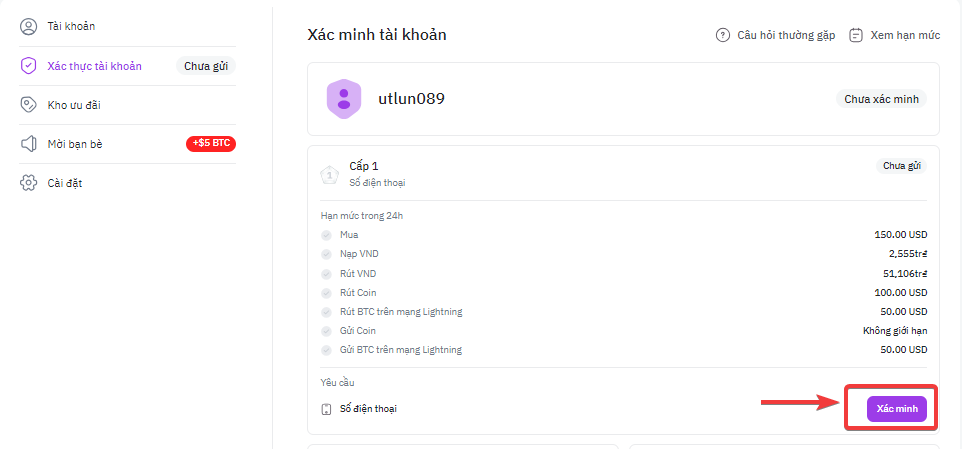Ng??i ch?i xác minh danh tính tài kho?n trên Remitano